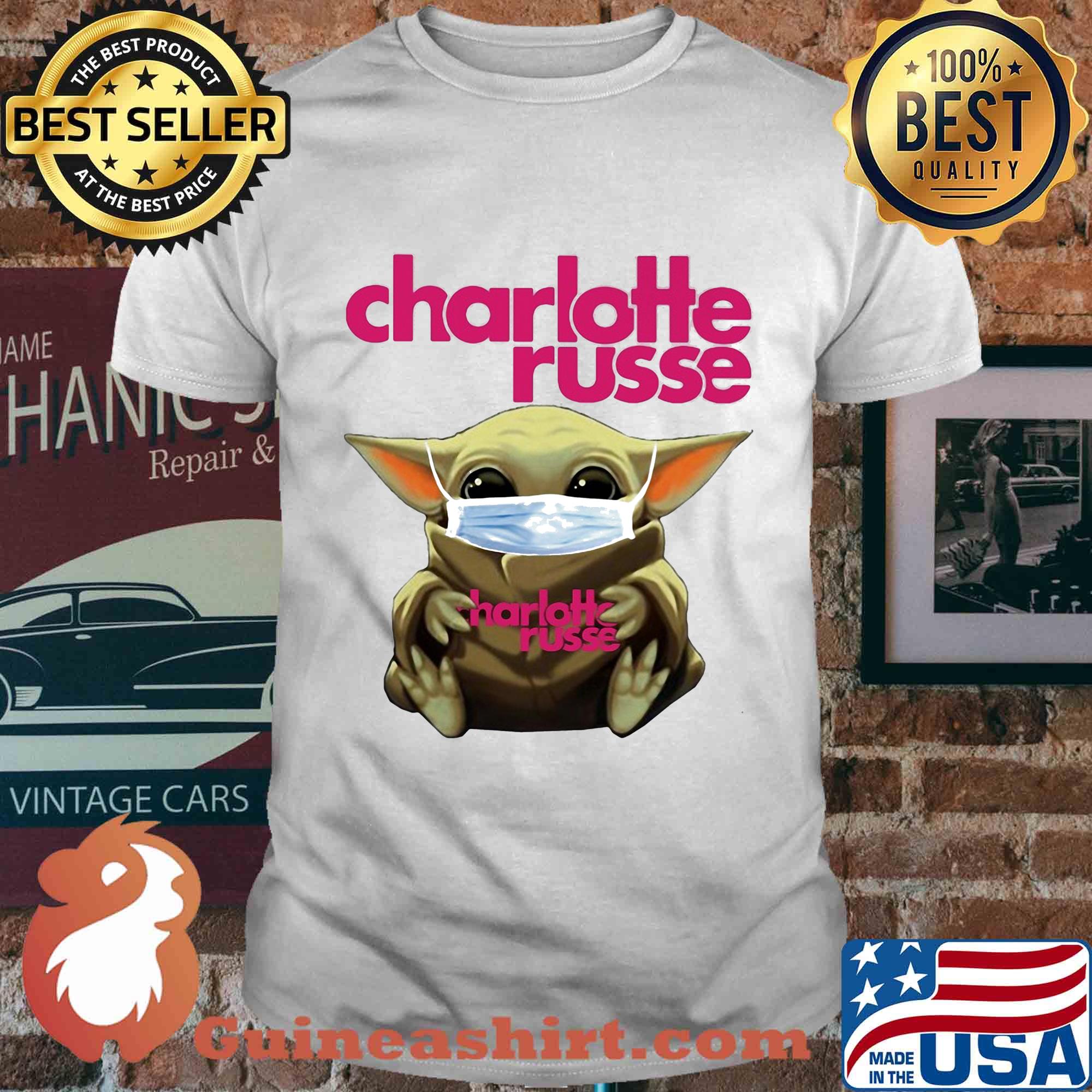 Baby Yoda face mask hug Charlotee Russe shirt