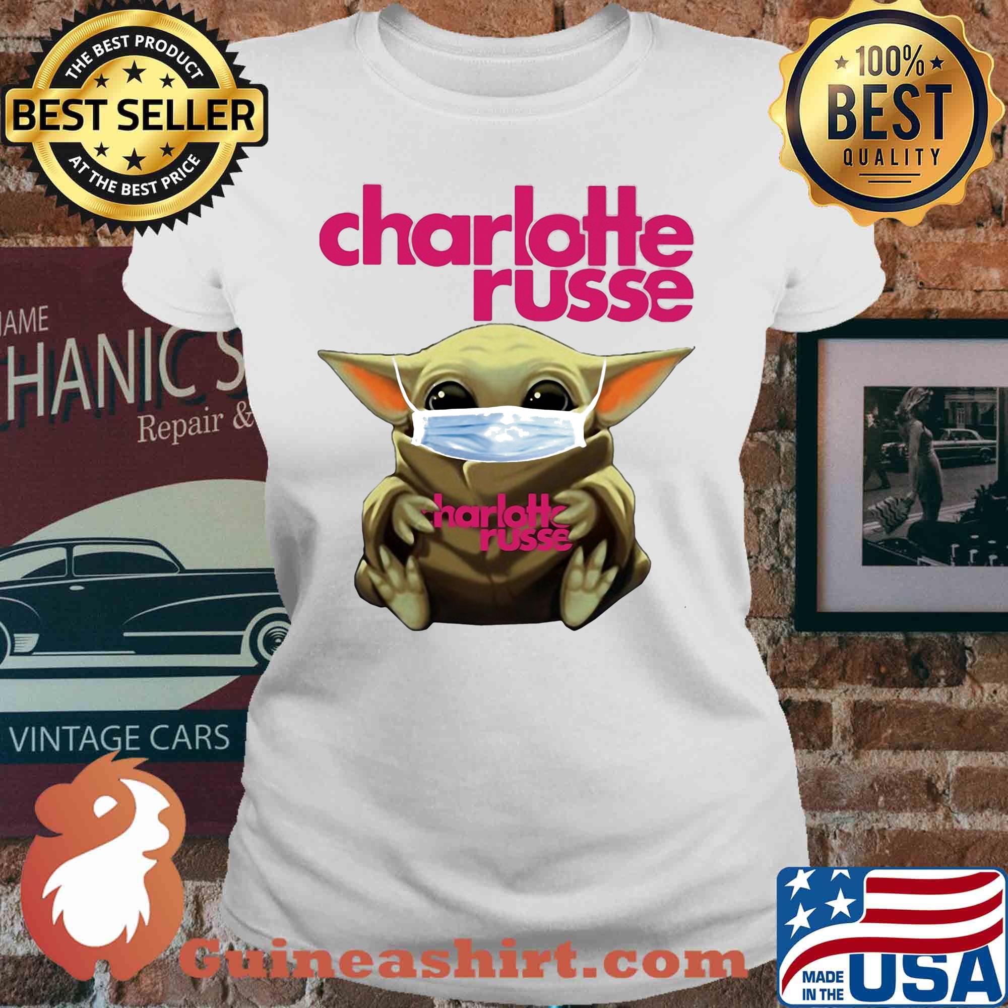 Baby Yoda face mask hug Charlotee Russe s V-neck