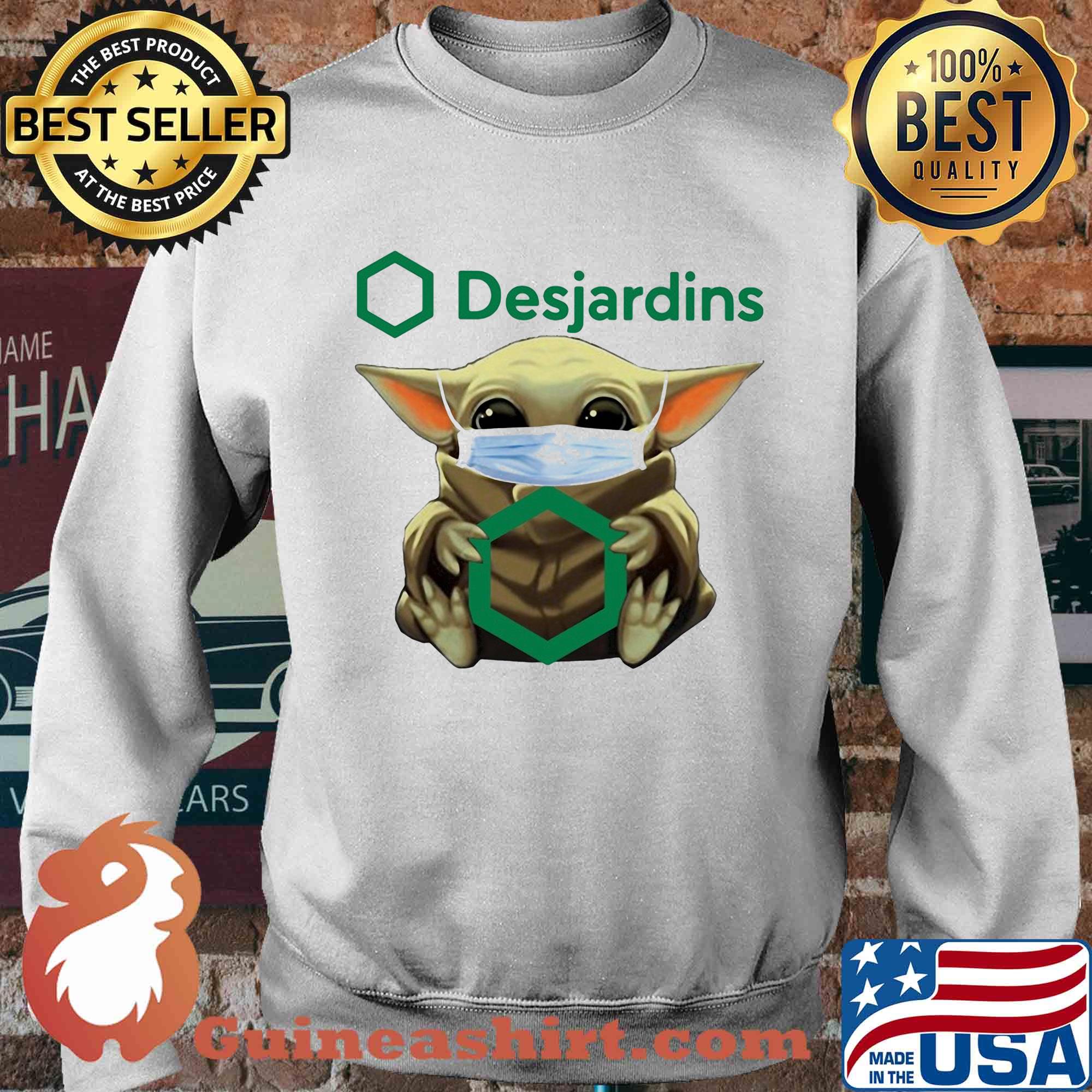 Baby Yoda face mask hug Desjardins s Sweater