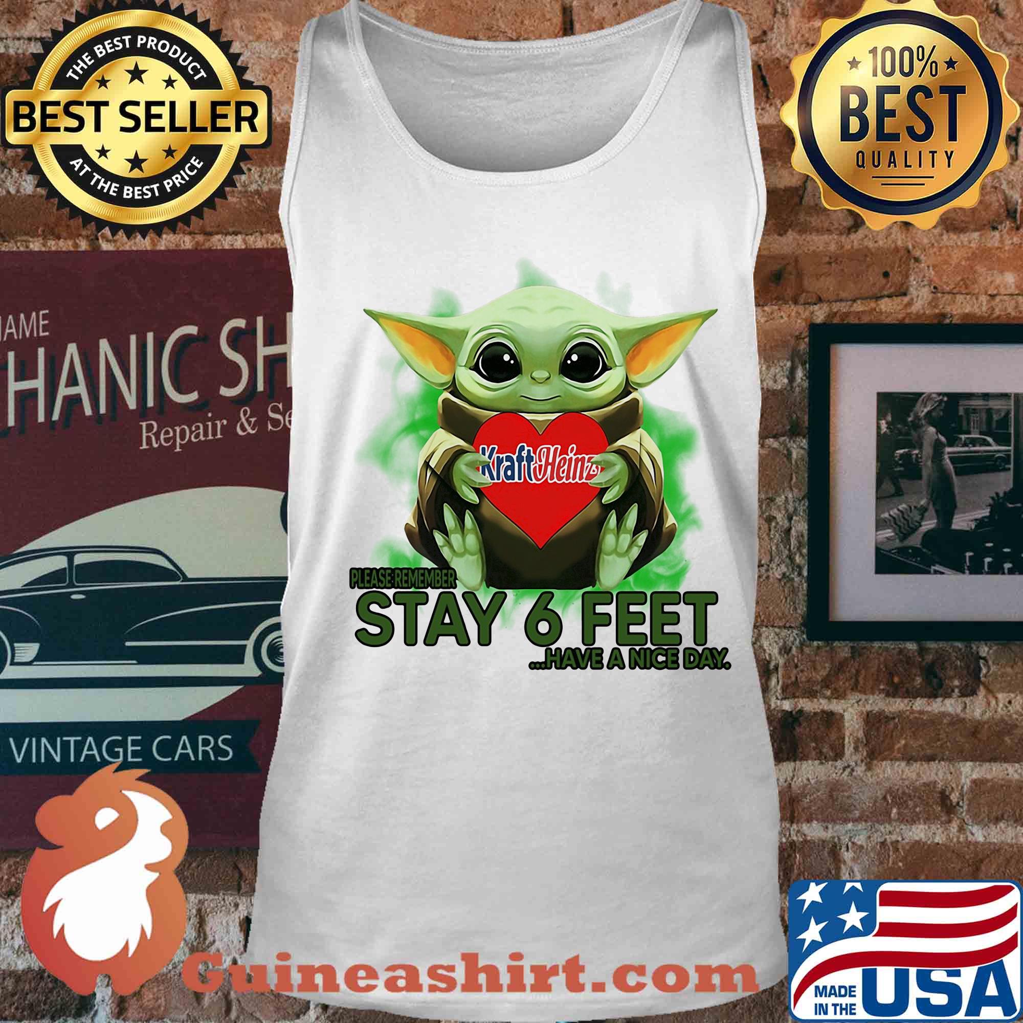 Baby Yoda hug Kraft Heinz please stay 6 feet Have a nice day s Tank top