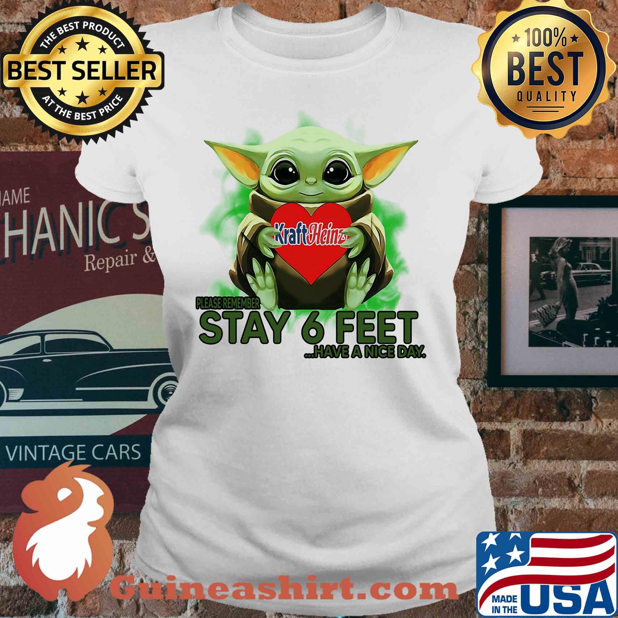 Baby Yoda hug Kraft Heinz please stay 6 feet Have a nice day s V-neck