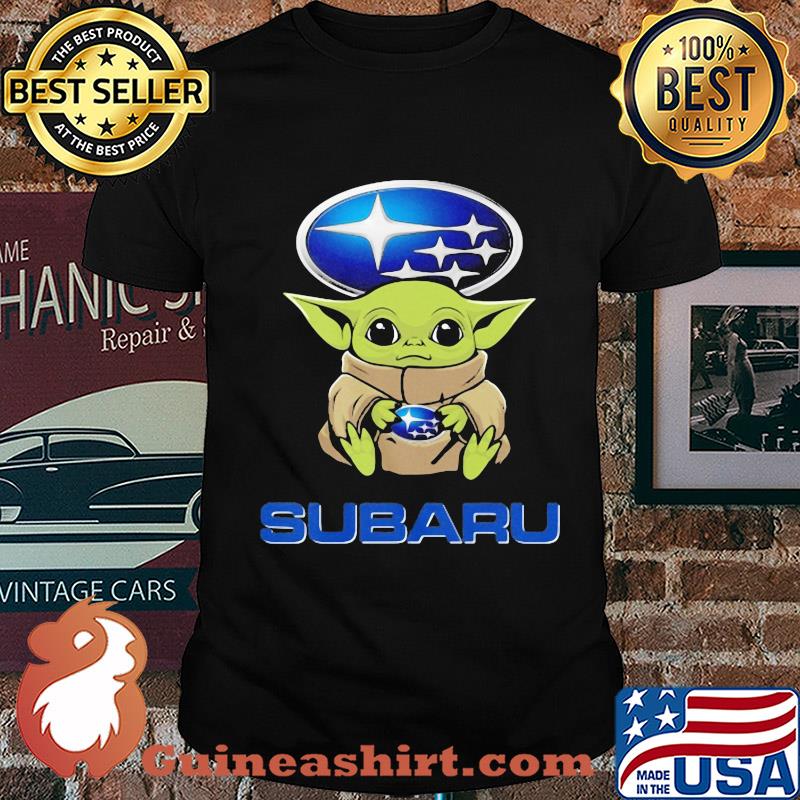 Baby Yoda hug Subaru shirt