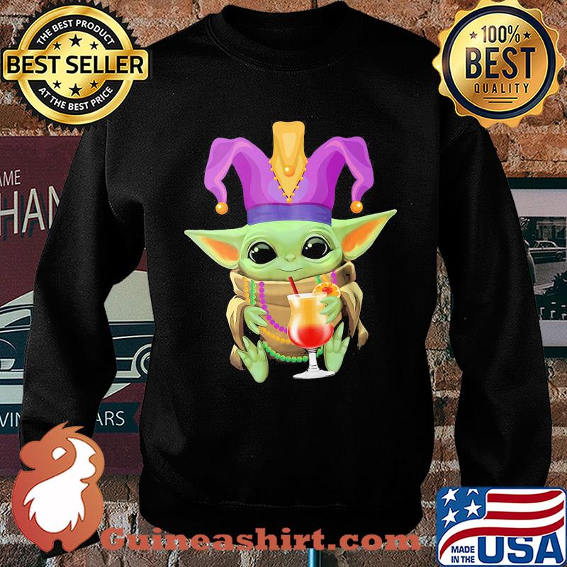 Baby Yoda Mardi Gras drink orange Juice s Sweater