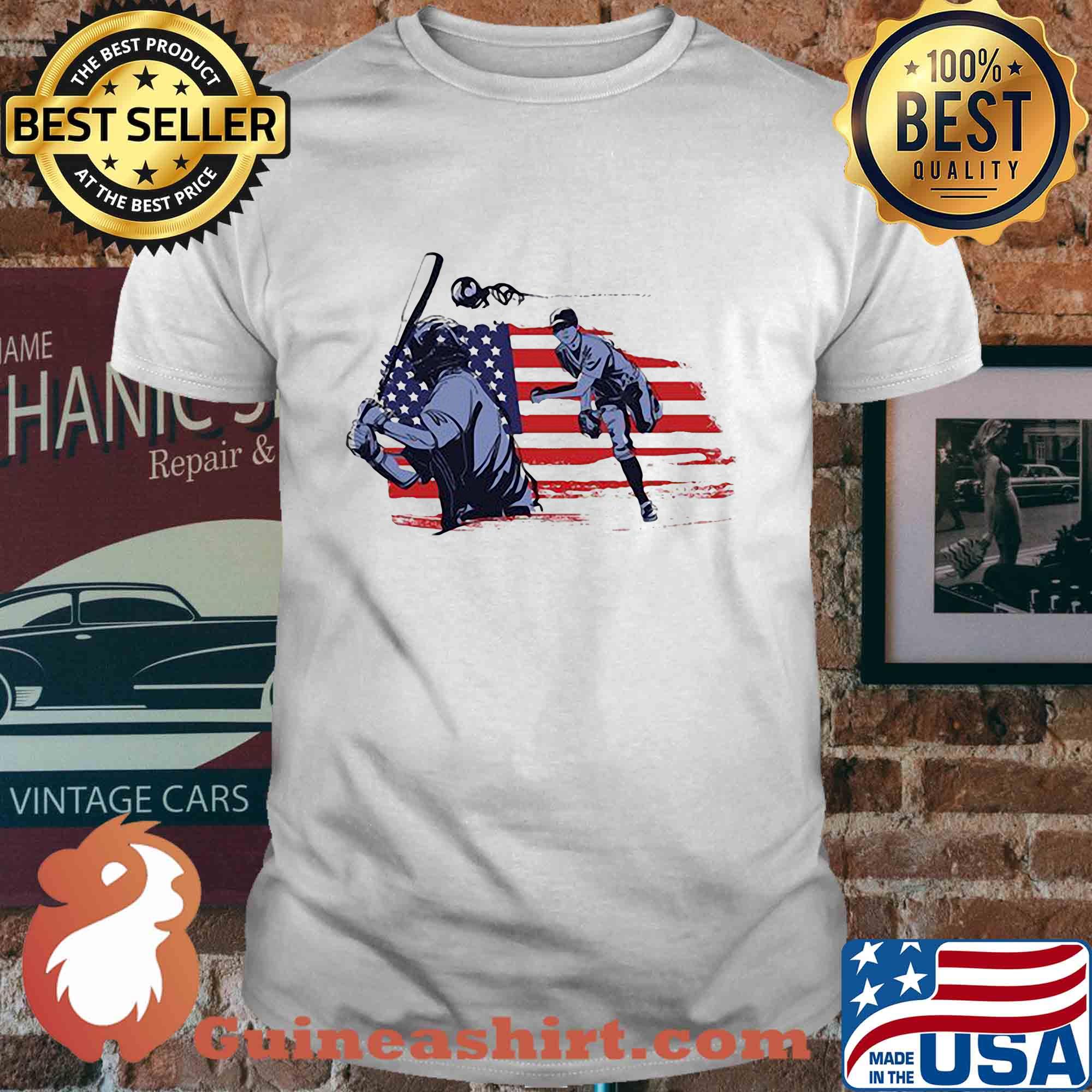 Baseball American flag veteran Independence Day shirt