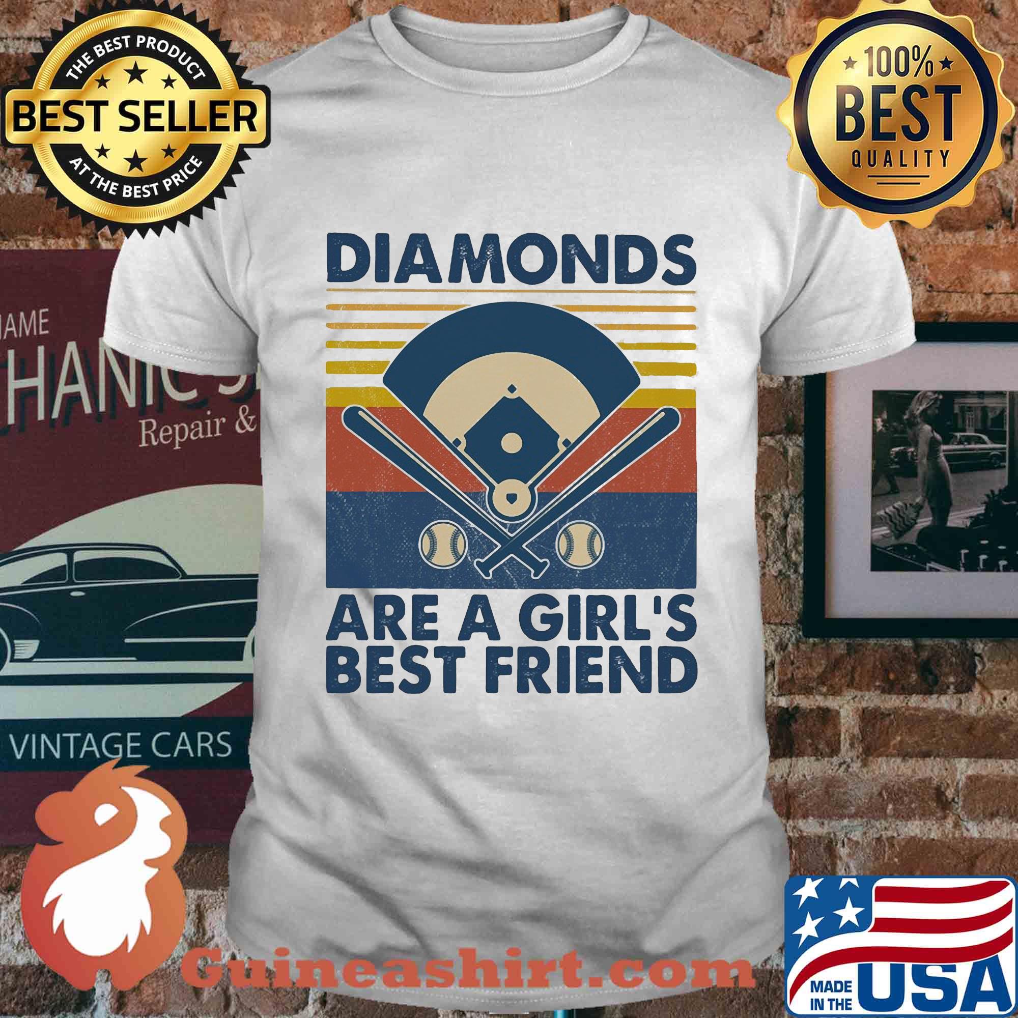 Baseball diamonds are a girl's best friends vintage shirt
