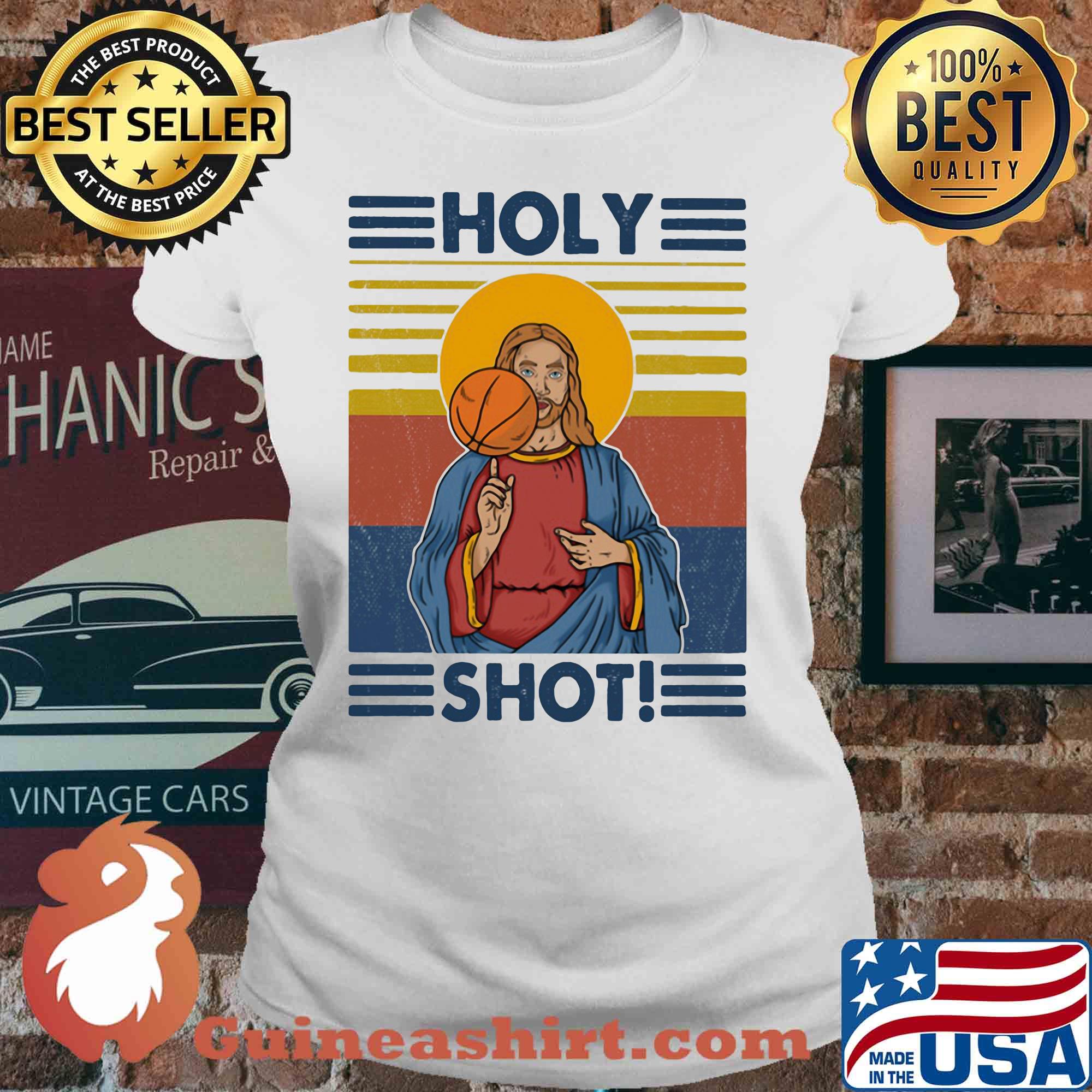 Basketball jesus holy shot vintage s V-neck