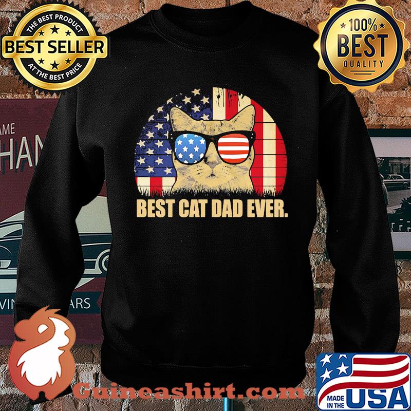 Best cat dad ever American flag veteran Independence Day vintage s Sweater