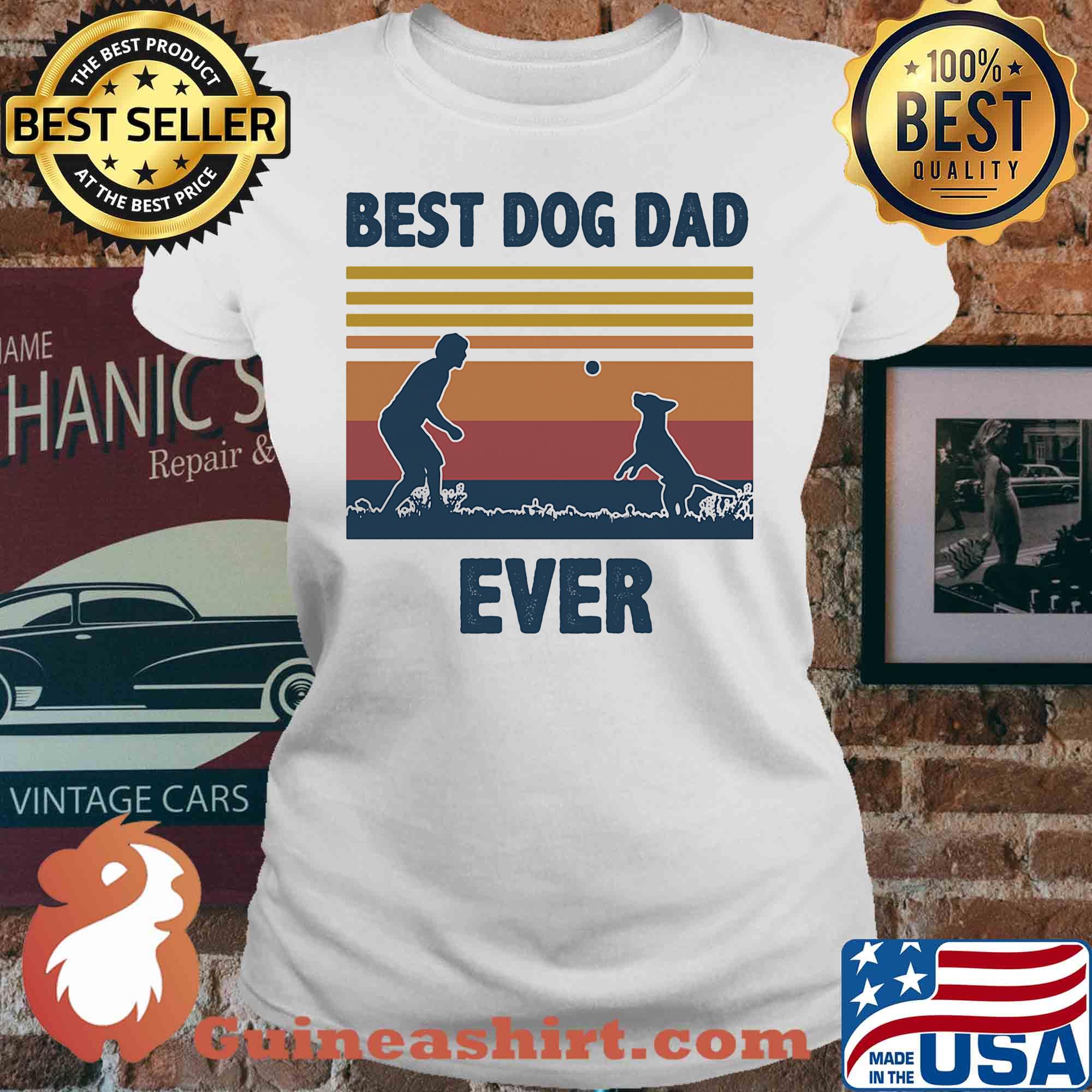 Best dog dad ever vintage s V-neck
