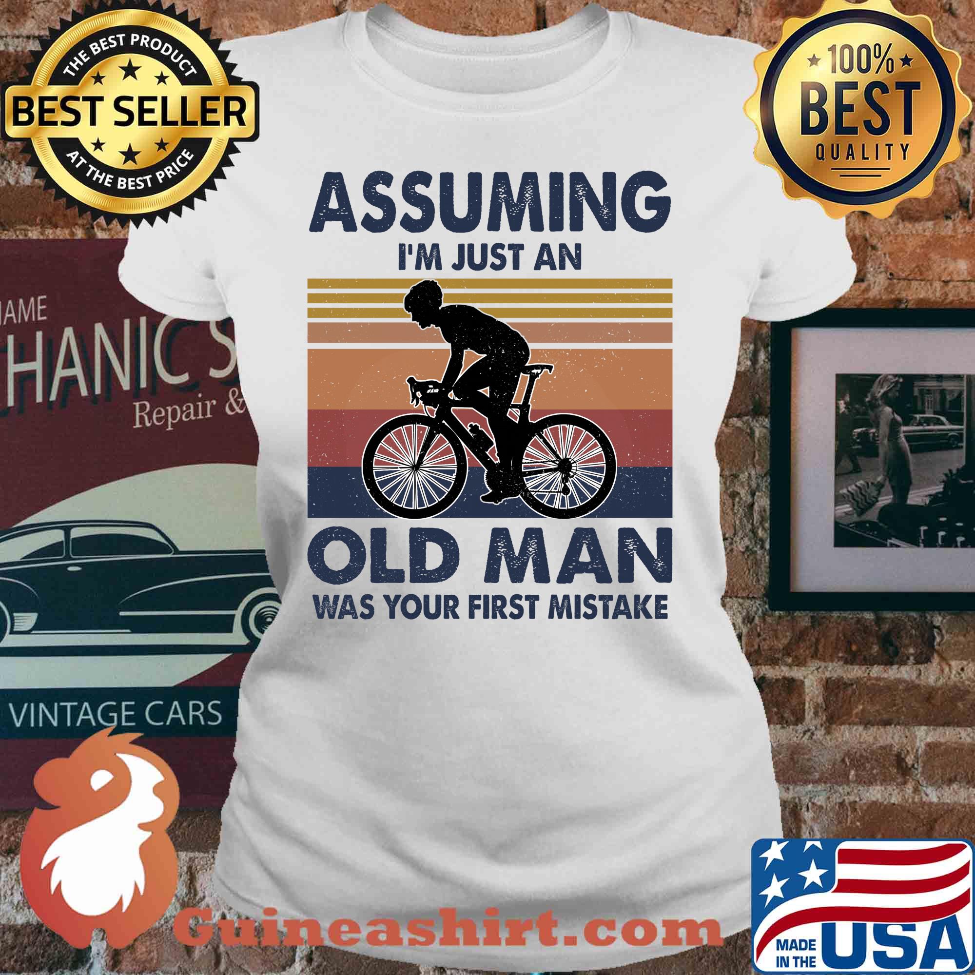 Bicycle assuming I'm just an old man was your first mistake vintage s V-neck