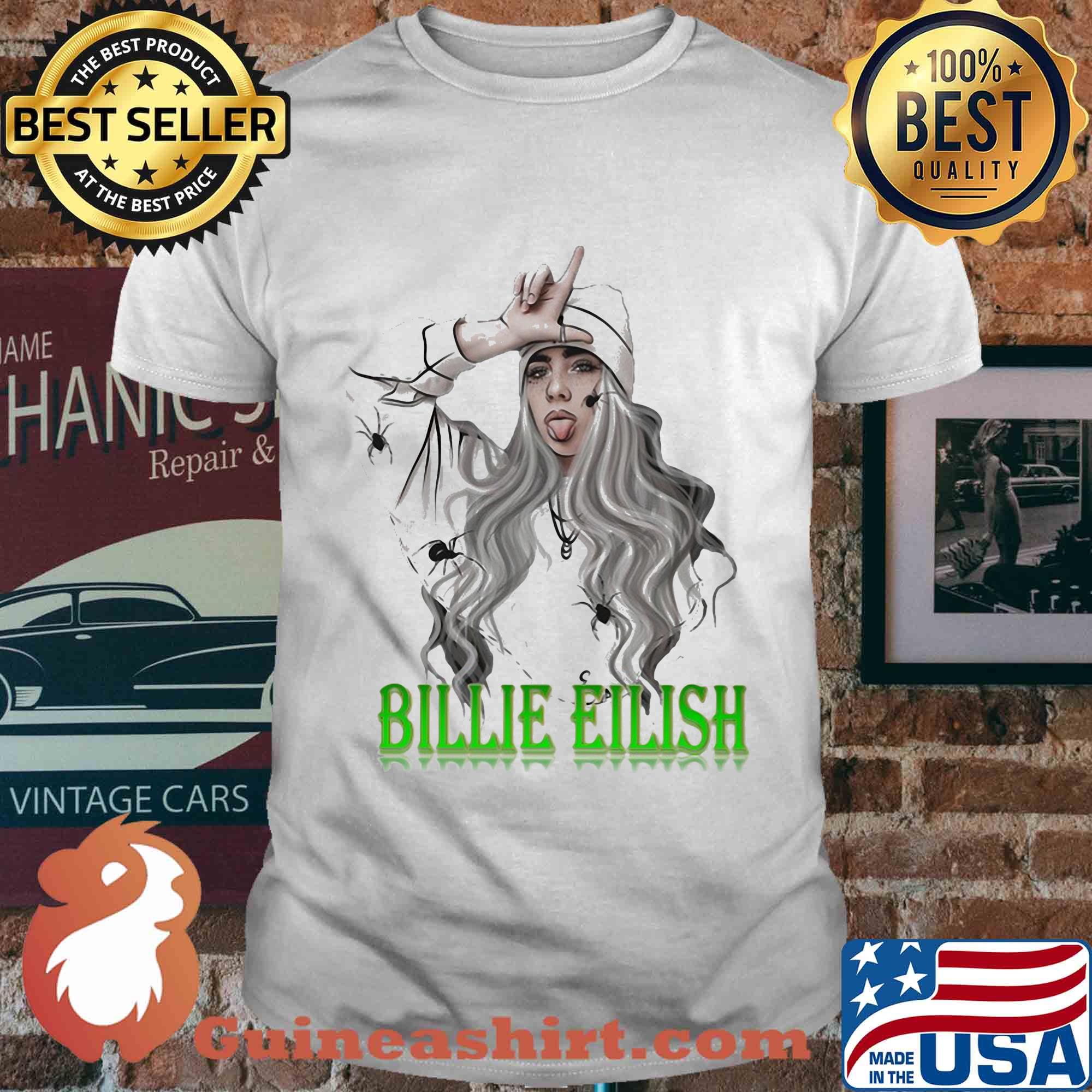 Billie eilish tarantula mouth art shirt