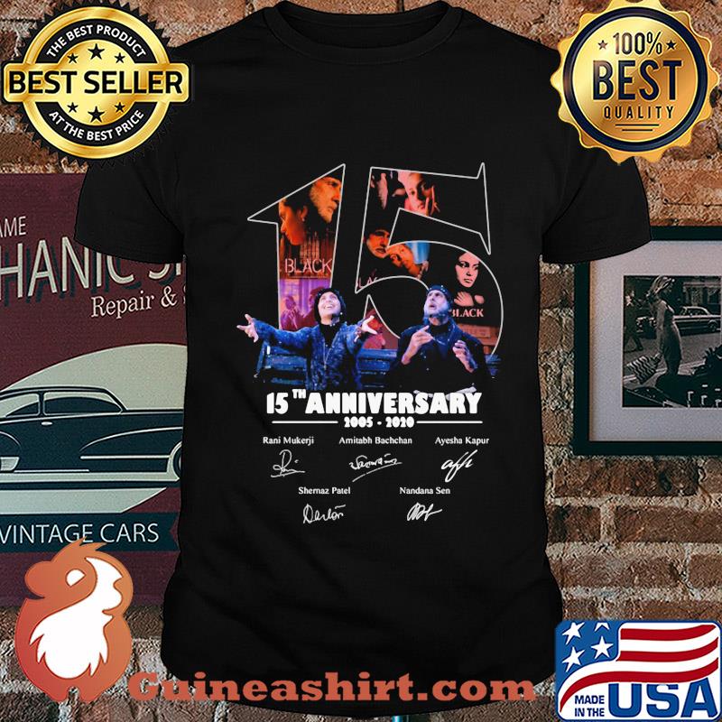 Black 15th anniversary 2005 2020 signatures shirt
