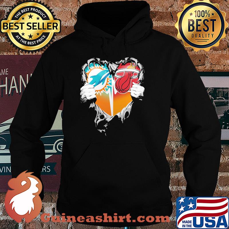 Blood inside miami dolphins vs miami heat heart s Hoodie