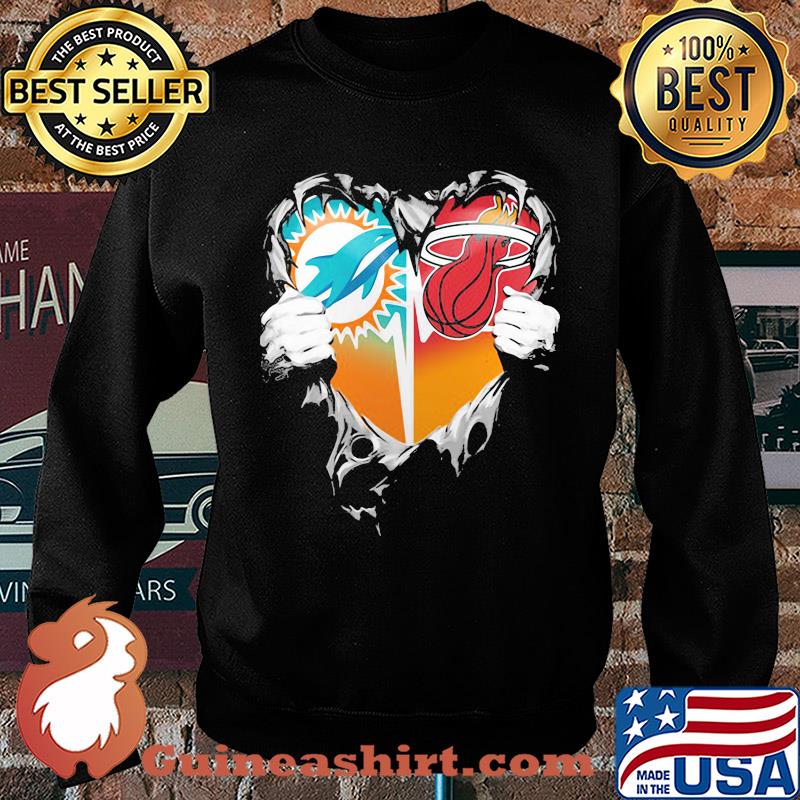 Blood inside miami dolphins vs miami heat heart s Sweater