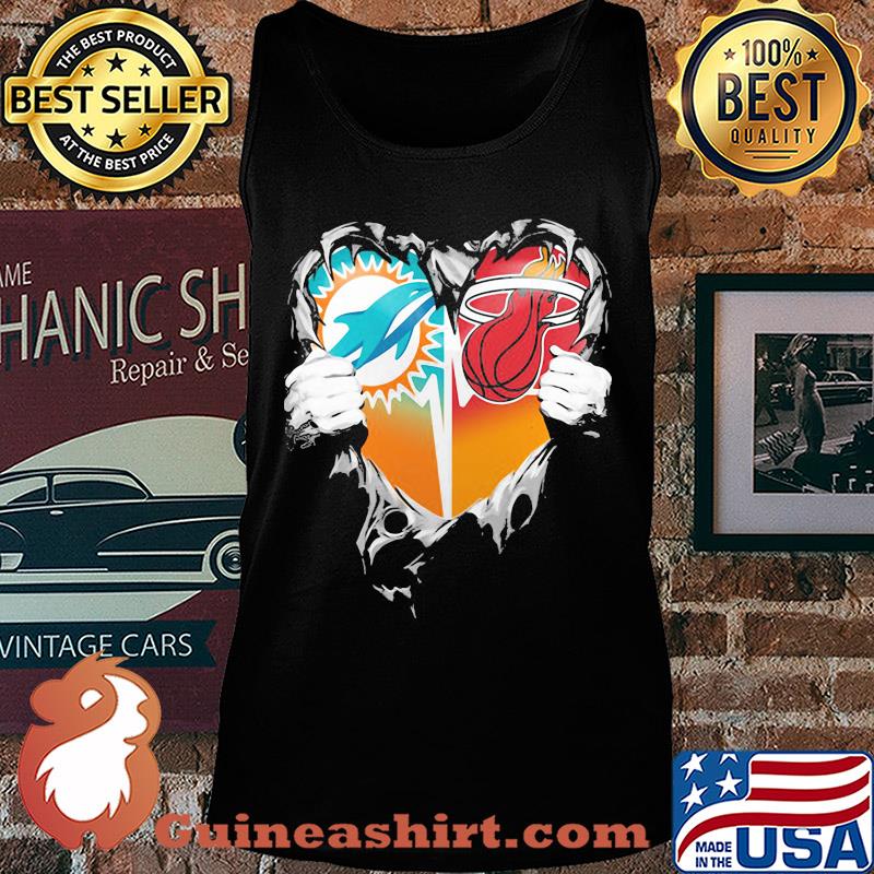 Blood inside miami dolphins vs miami heat heart s Tank top