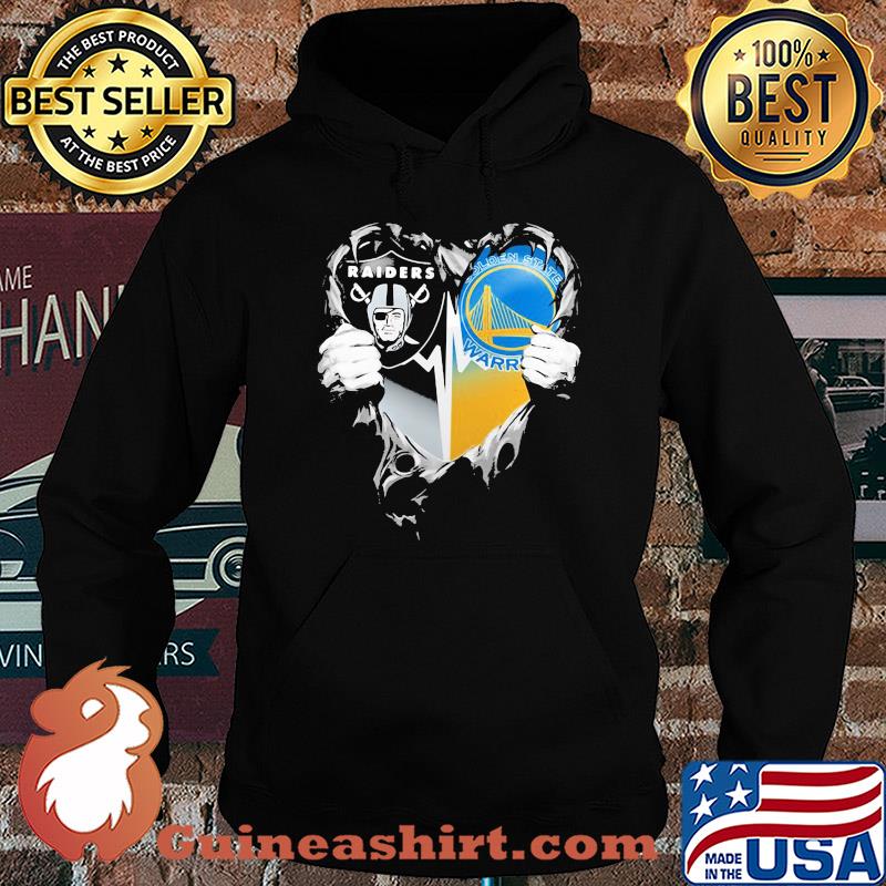 Blood inside oakland raiders and golden state warriors heart heartbeat s Hoodie