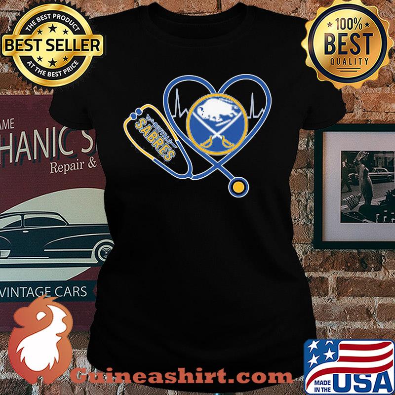 Buffalo sabres hockey stethoscope heart s Ladies tee