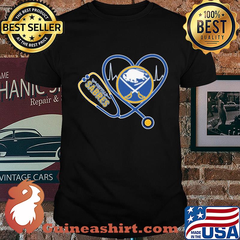 Buffalo sabres hockey stethoscope heart shirt