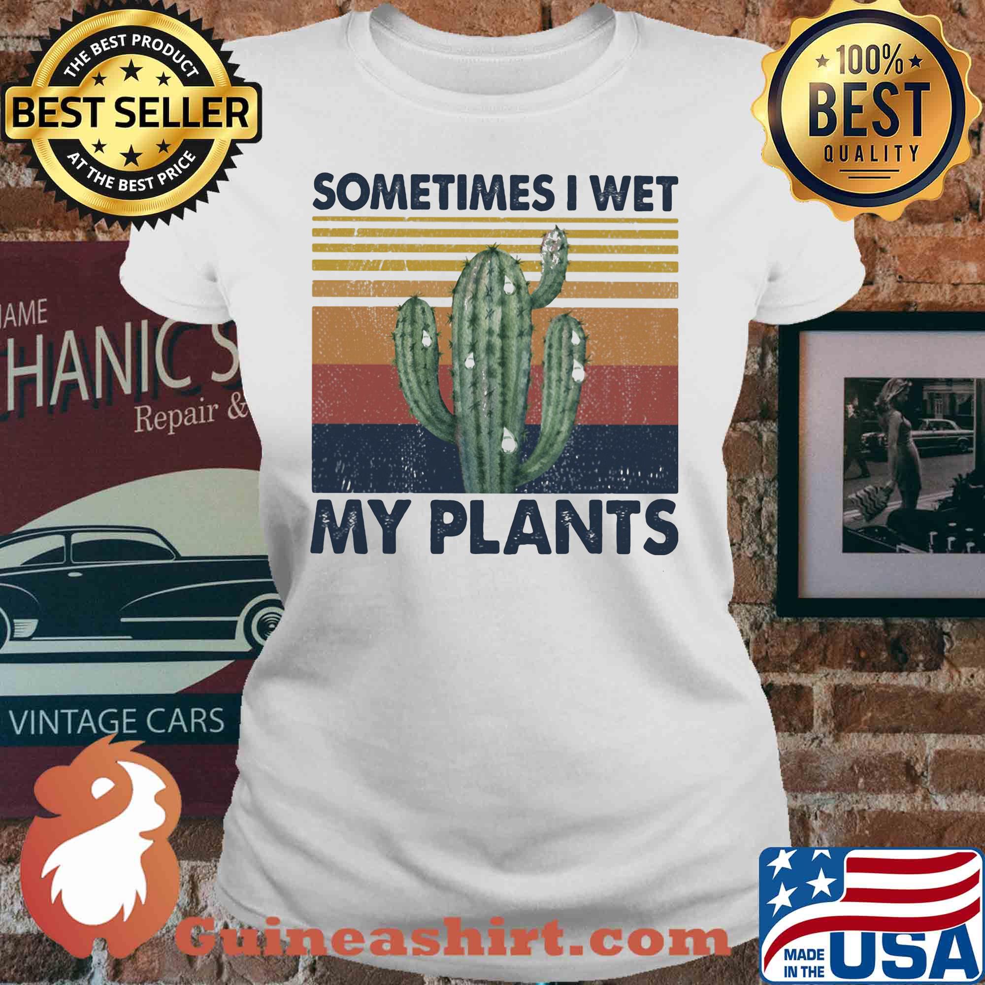 Cactus sometimes I wet my plants vintage s V-neck