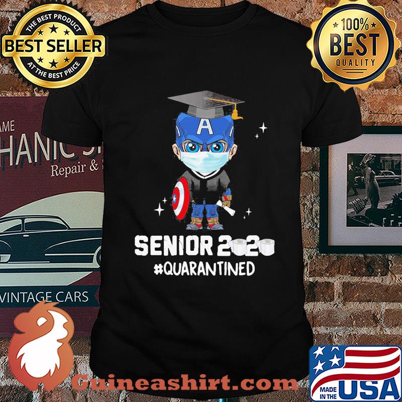 Captain America mask Senior 2020 toilet paper quarantined shirt
