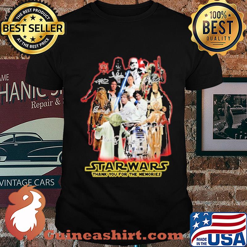 Characters star wars thank you for the memories signatures shirt
