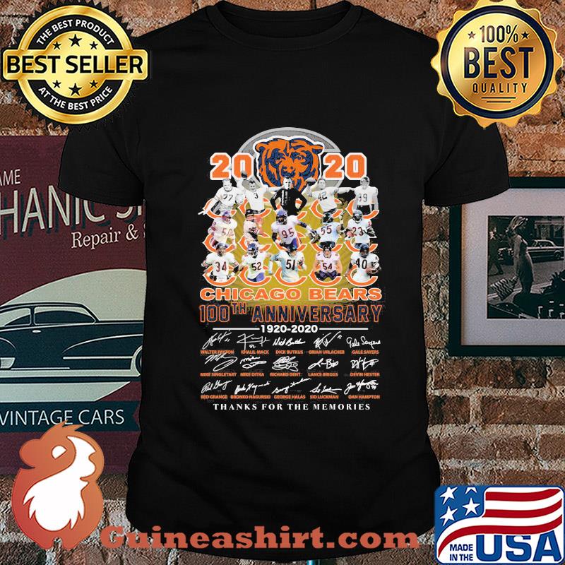 Chicago Bear 2020 100th anniversary 1920 2020 signature shirt