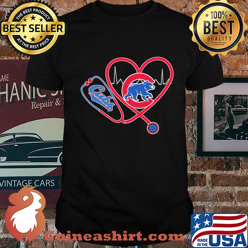Chicago cubs baseball stethoscope heart shirt