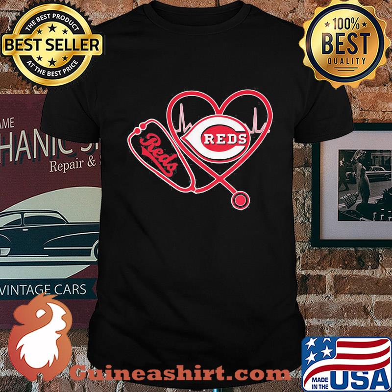 Cincinnati reds stethoscope heart shirt