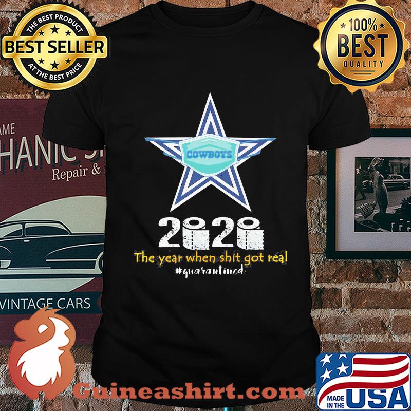 Dallas cowboys mask 2020 the year when shit got real quarantined toilet paper shirt