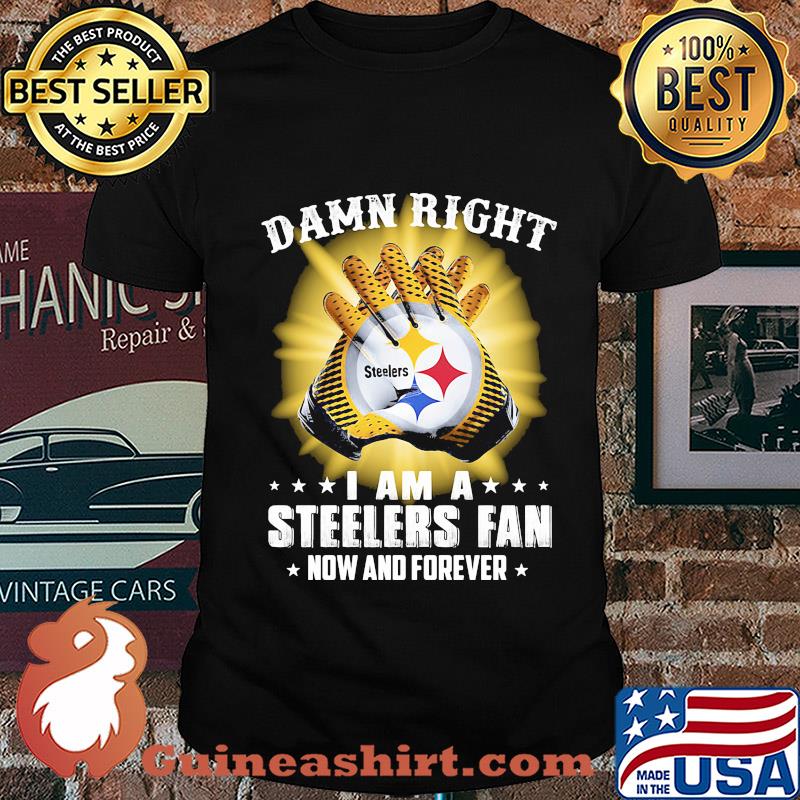 Damn right i am a steelers fan now and forever stars shirt
