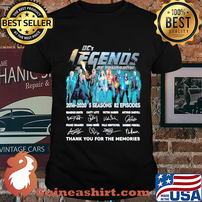 Dc's legends of tomorrow 2016 2020 5 seasons 82 episodes thank you for the memories signatures shirt