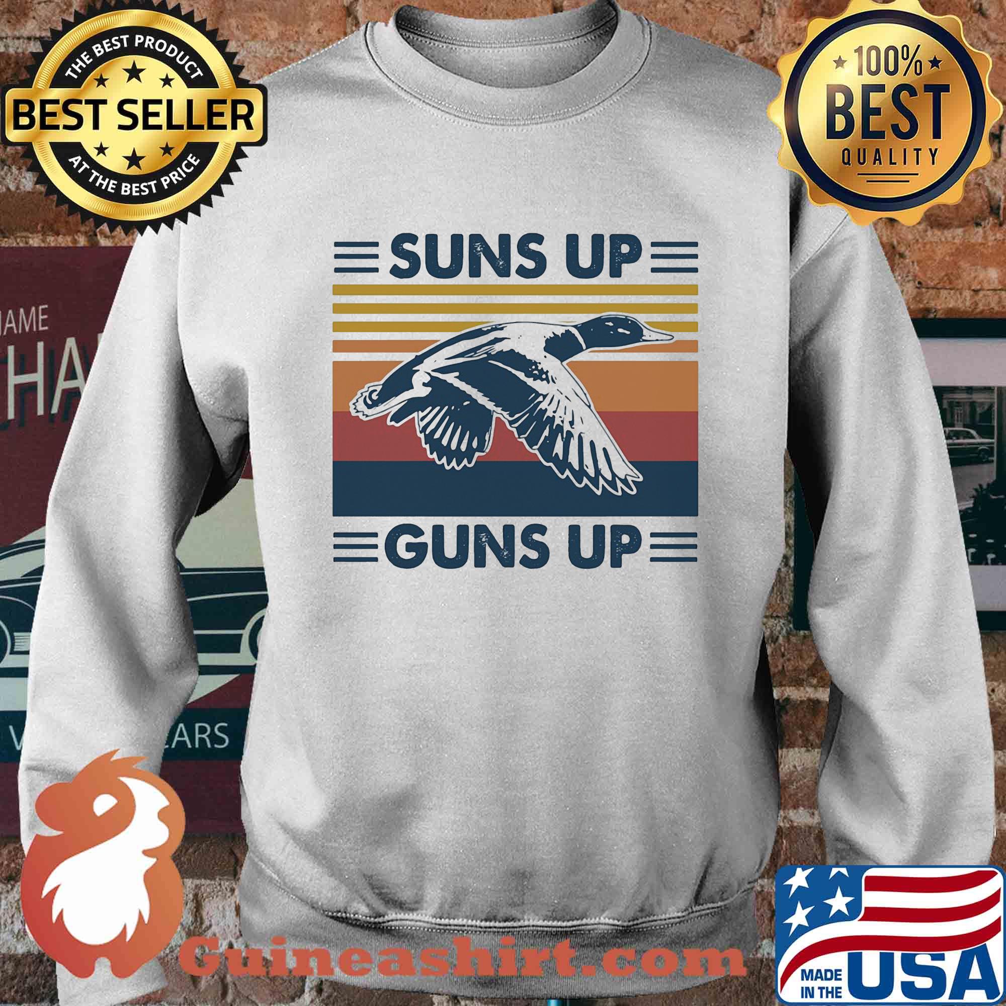 Duck suns up guns up vintage s Sweater
