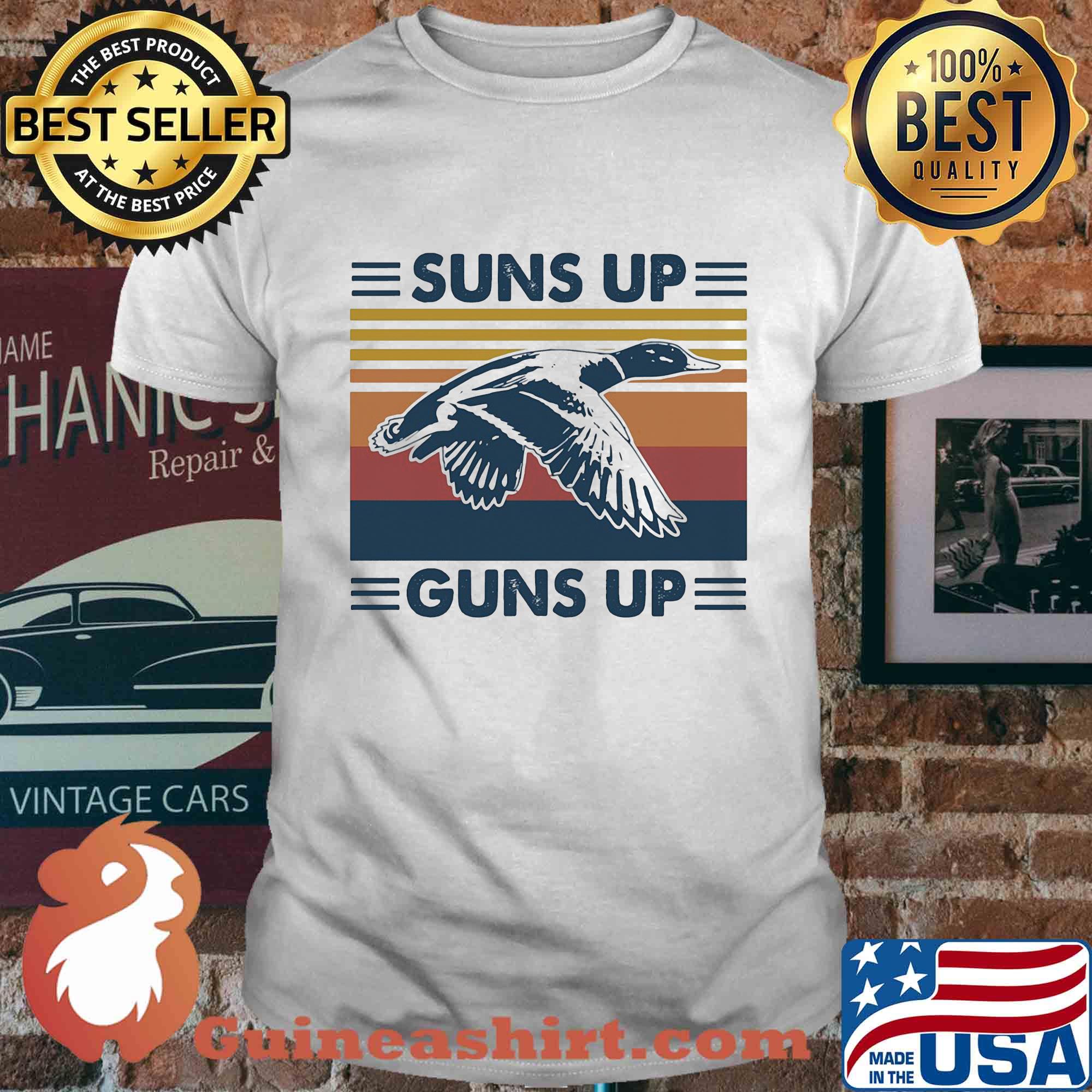 Duck suns up guns up vintage shirt