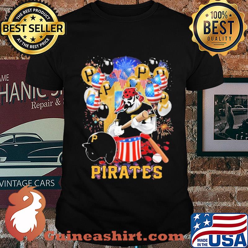 Eric poole MLB pittsburgh pirates happy independence day mask soap firework balloon american flag shirt