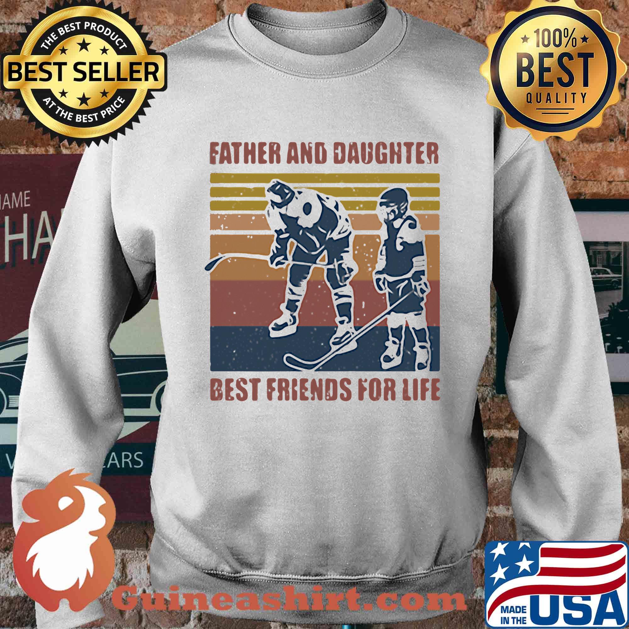Father and daughter best friends for life hockey vintage s Sweater