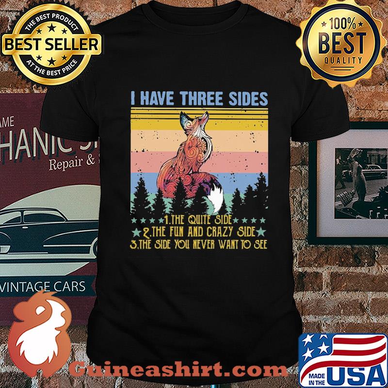 Fox I have three sides the quiet side the fun and crazy side the side you never want to see vintage shirt