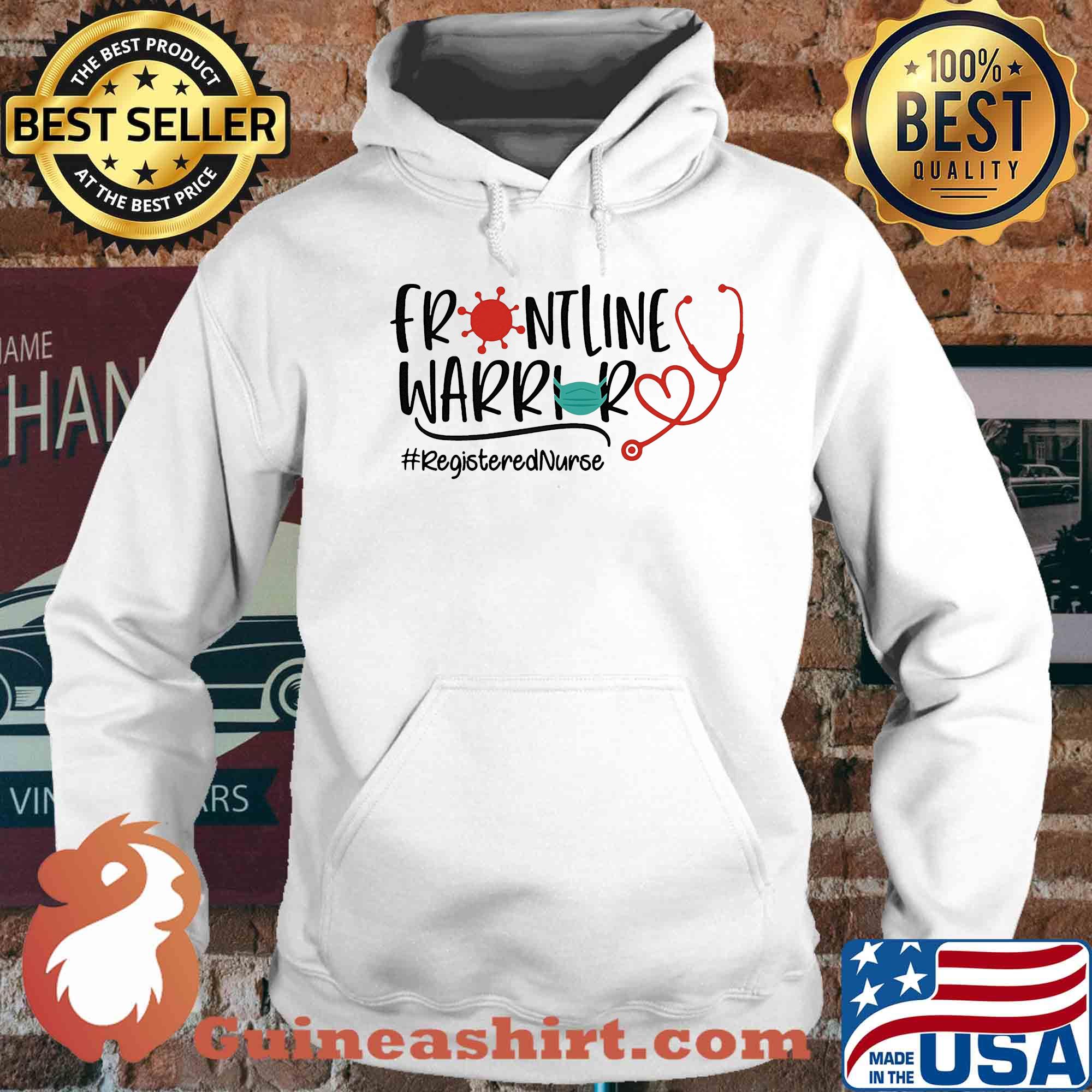Frontline warriors registered nurse mask stethoscope covid-19 s Hoodie