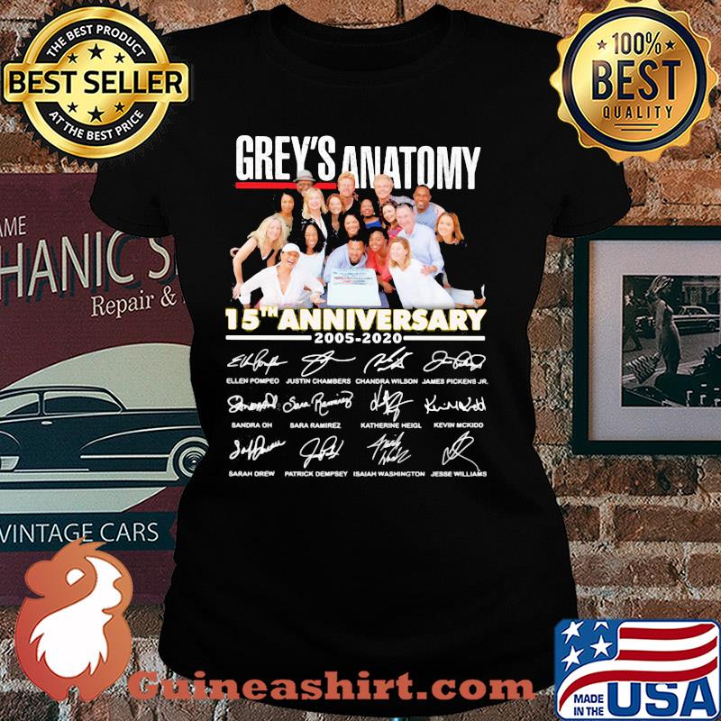 Grey's Anatomy 15th anniversary 2005 2020 signature s Ladies tee