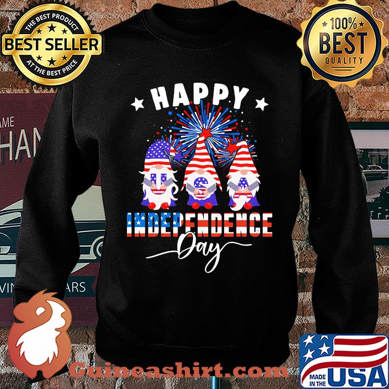 Happy Gnome American flag veteran Independence Day s Sweater