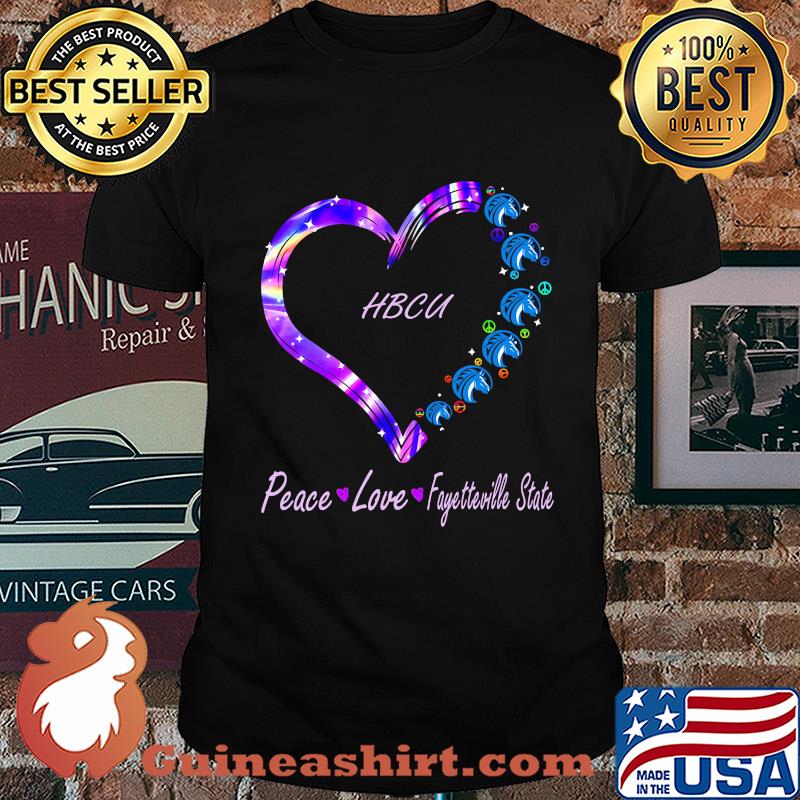 HBCU peace love Fayetteville State heart shirt
