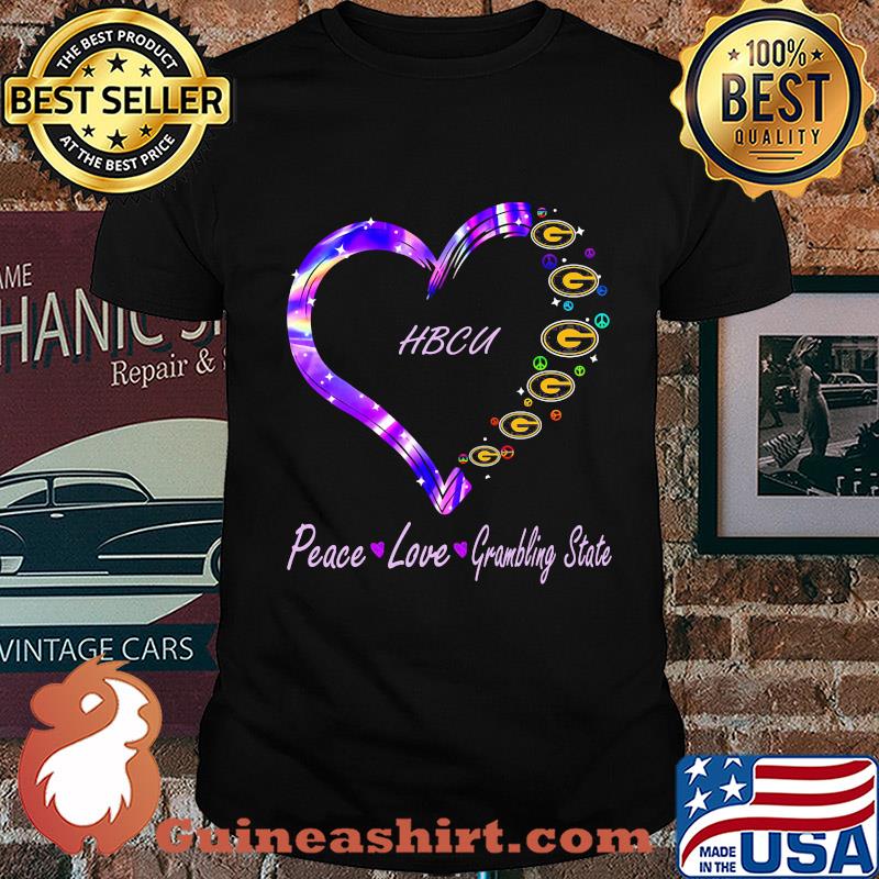 HBCU peace love Grambling State heart shirt