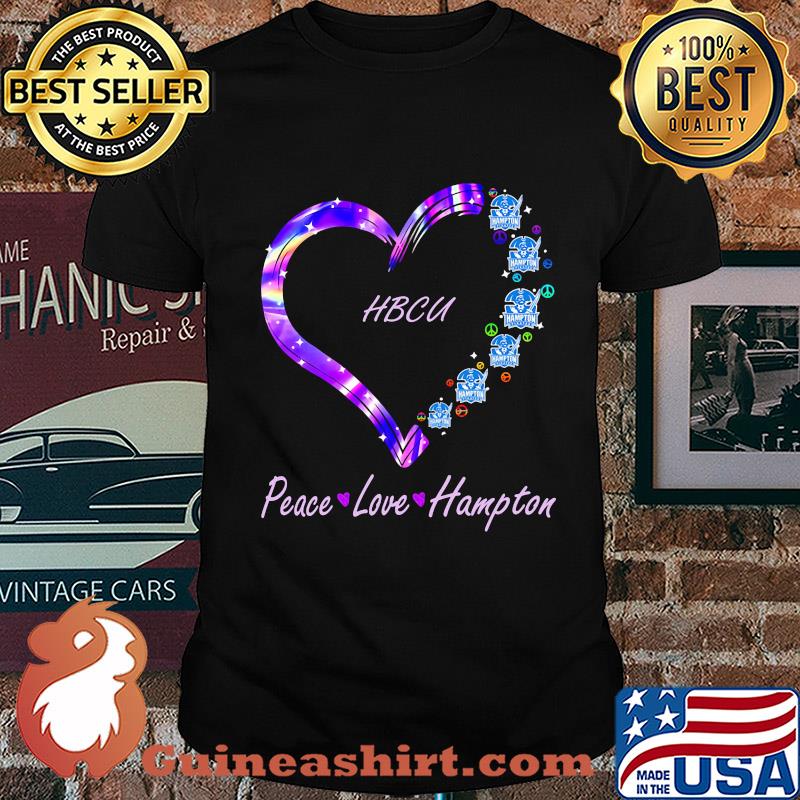 HBCU peace love Hampton heart shirt