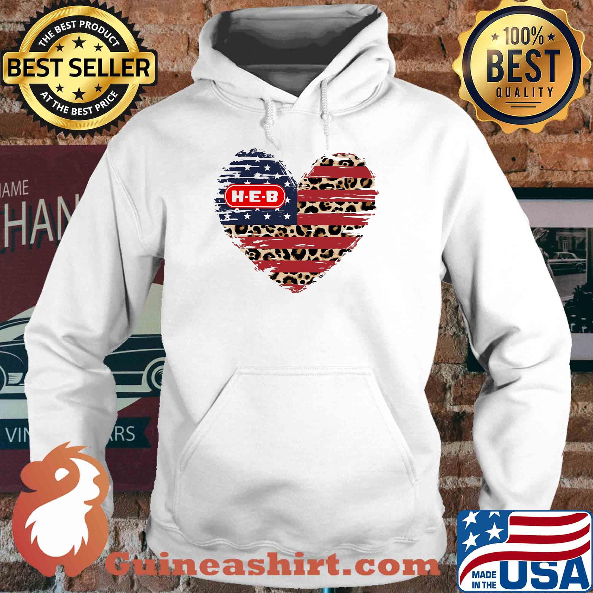 HEB American flag veteran Independence Day heart s Hoodie