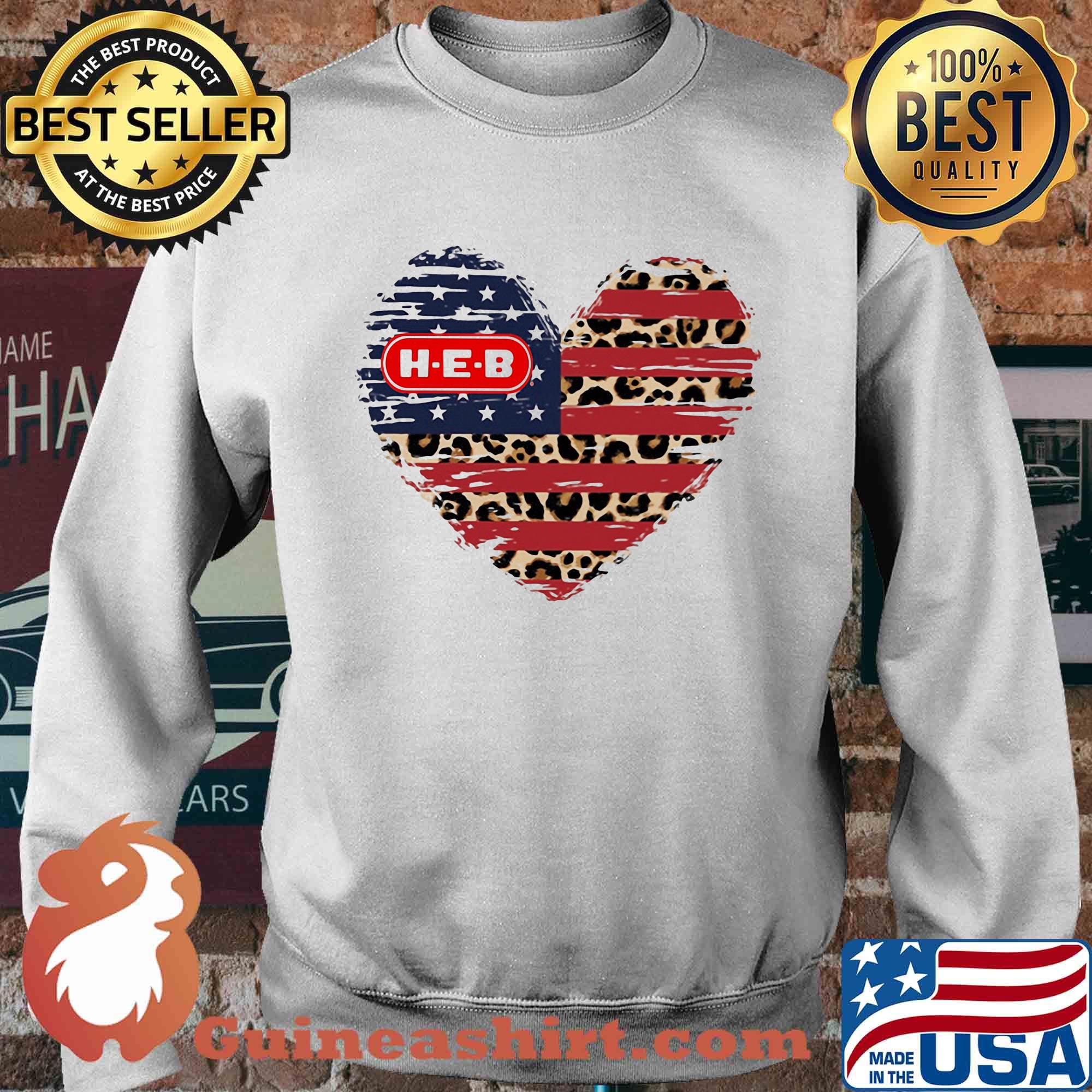 HEB American flag veteran Independence Day heart s Sweater