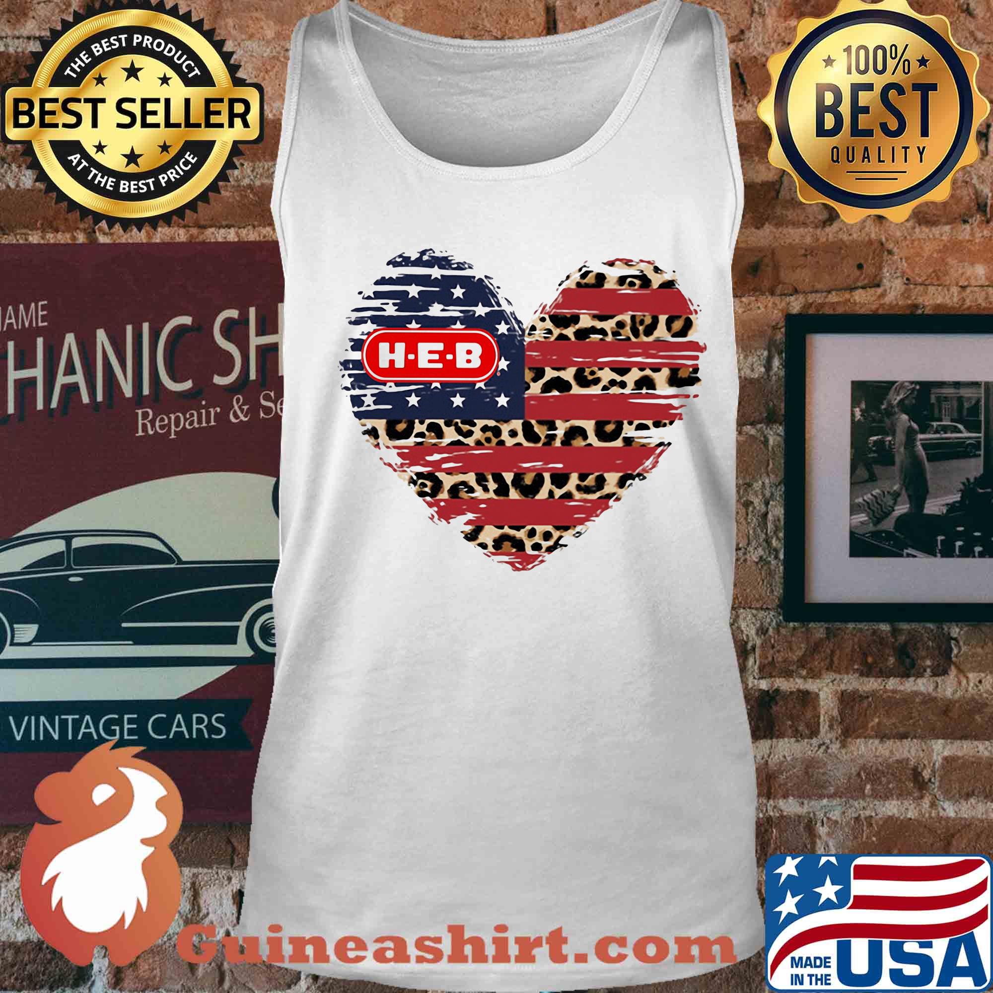 HEB American flag veteran Independence Day heart s Tank top