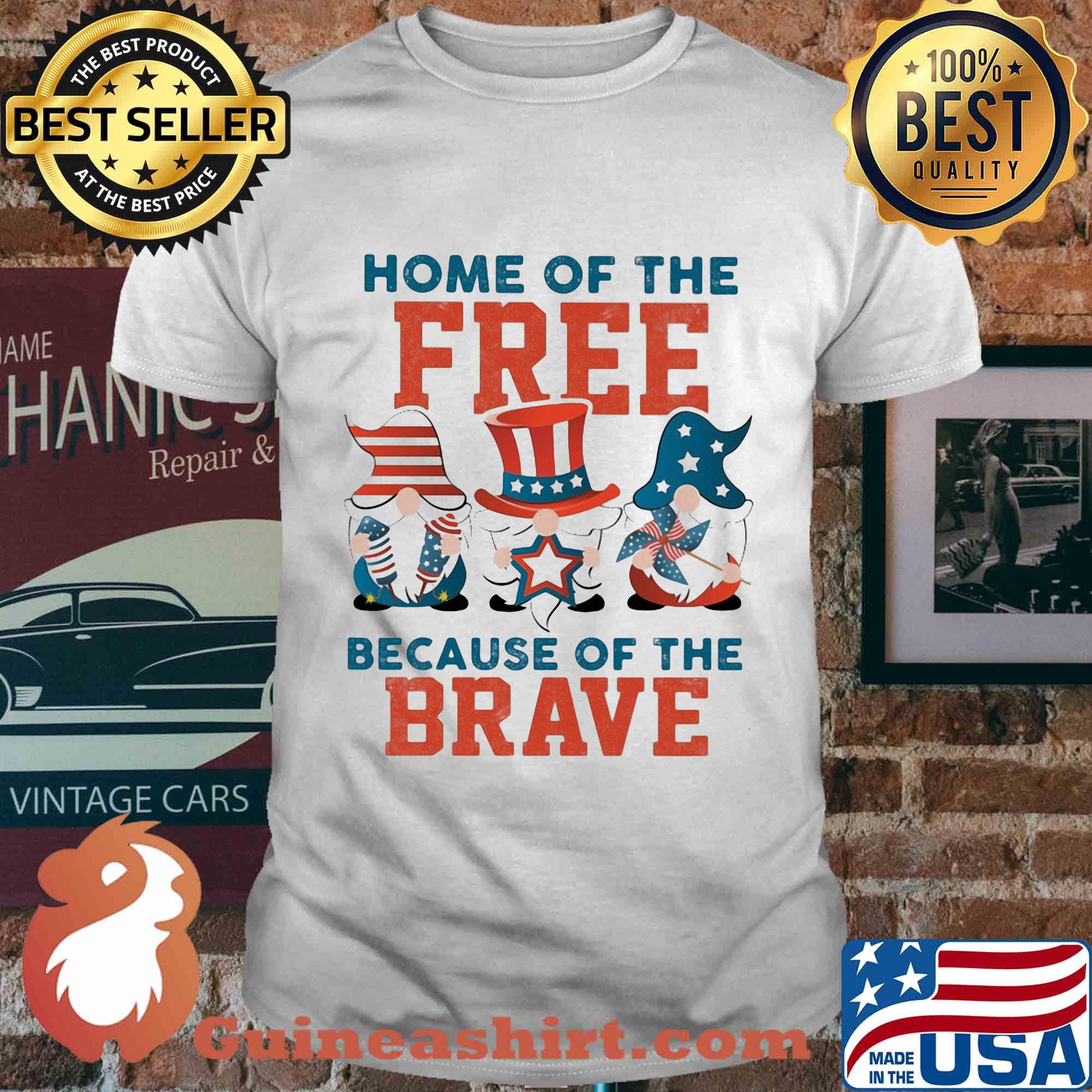 Home of the free because of the brave santa American flag veteran Independence Day shirt
