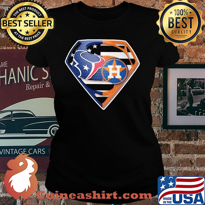 Houston texans vs houston astros diamond american flag s Ladies tee