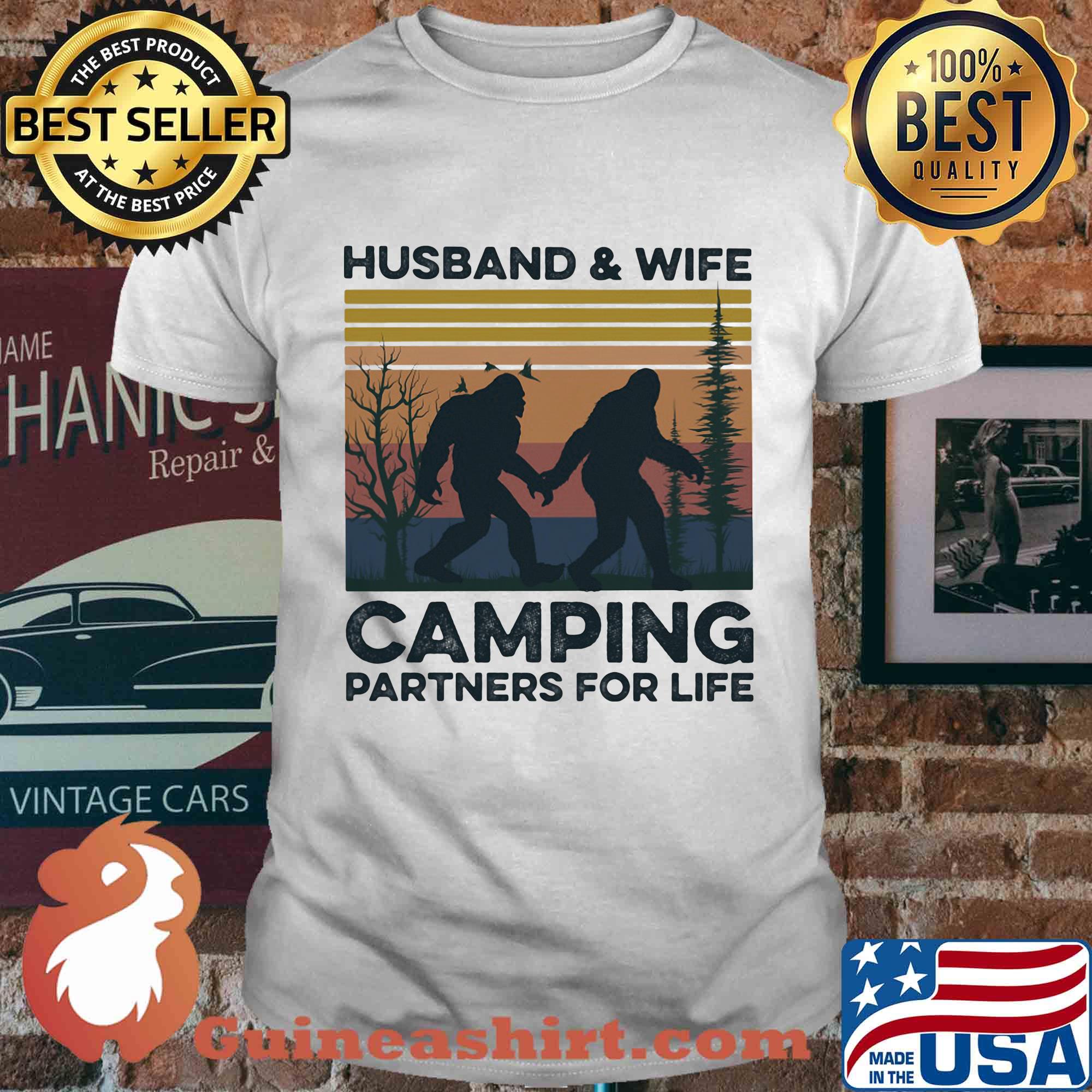 Husband and wife camping partners for life vintage shirt