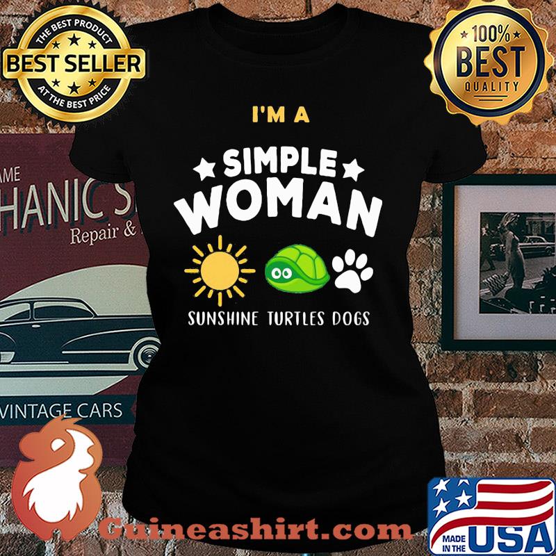 I'm a simple woman sunshine turtles dogs s Ladies tee