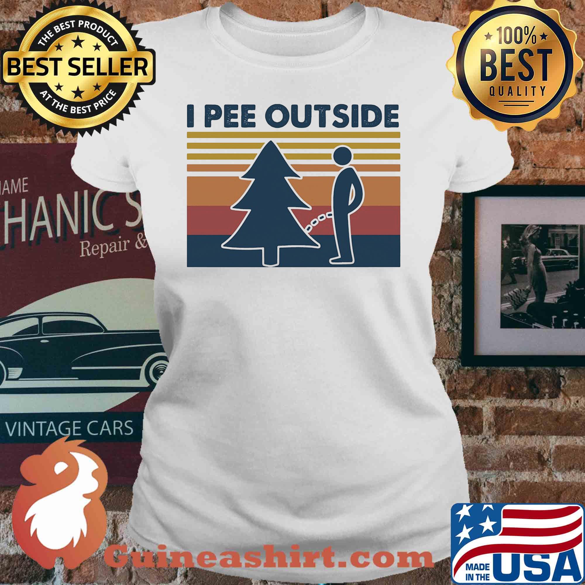 I pee outside camping vintage s V-neck