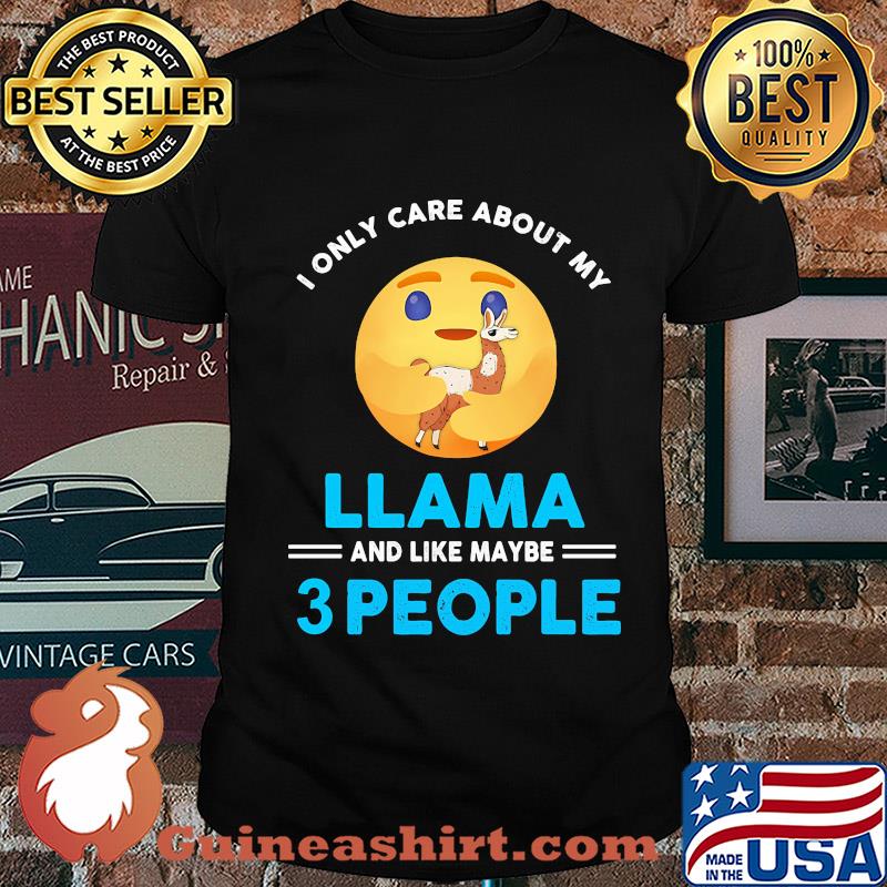 Icon I only care about my paw llama and like maybe 3 people shirt